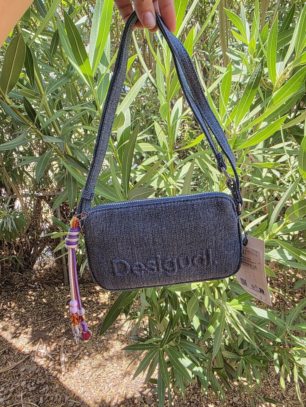 NWT Desigual Brand Denim Crossbody Shoulder Bag - Blue